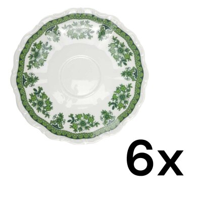 6er Set Untertasse für Kaffee 14,8 cm Seltmann Weiden Barock Hubertus Blumendekor gebraucht - gut
