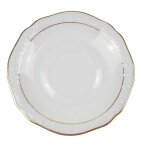 6er Set Untertasse für Kaffee klein Winterling Blumendekor Goldrand weiß