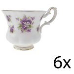 6er Set Kaffeetasse klein Royal Albert Sweet Violets...