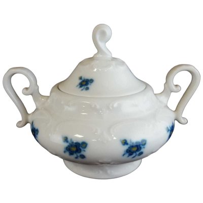 Zuckerdose Krautheim Sissy blau gelbe Blumen echt Kobalt gebraucht - sehr gut