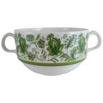 Suppentasse Suppenbecher Bareuther Waldsassen Blumendekor grün Blumen gebraucht - gut