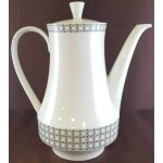 Kaffeekanne Kanne 1,3 L Winterling Kirchenlamitz schwarze Kreise Schwarz gebraucht - sehr gut