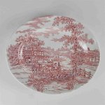 Servierplatte Speiseplatte Fleischplatte Steakplatte 31x26 cm Alfred Meakin Coaching Days Rot gebraucht - gut