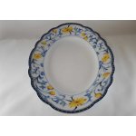 Servierplatte Speiseplatte Fleischplatte Steakplatte 33,5x22,4 cm Schaller Gelbe Blumen Blau gebraucht - neuwertig