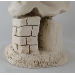 Wohnform Figur Mädchen mit Blumenstrauß Massiv Handarbeit H 22,2 cm