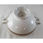 Ragoutterrine Suppenschüssel Servierschüssel Hutschenreuther Hohenberg Dekor Schwarz Gold Weiß gebraucht - gut