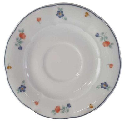 Untertasse für Kaffee 14,3 cm Mitterteich Form 2250 Stefanie Blümchen Blaurand gebraucht - neuwertig