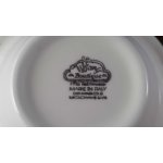 Kuchenteller Schale Dessertteller Frühstücksteller Salatschale 16 cm Tiffany Boutique Italy weiße Blume mit Grünrand gebraucht - sehr gut