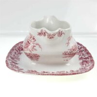 Sauciere mit Teller Myott Country Life Rot gebraucht - sehr gut