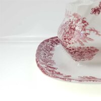 Sauciere mit Teller Myott Country Life Rot gebraucht - sehr gut
