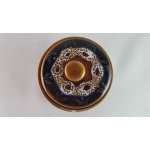 Zuckerdose Sarreguemines SDV France Fat Lava braun weiß schwarz gebraucht - akzeptabel