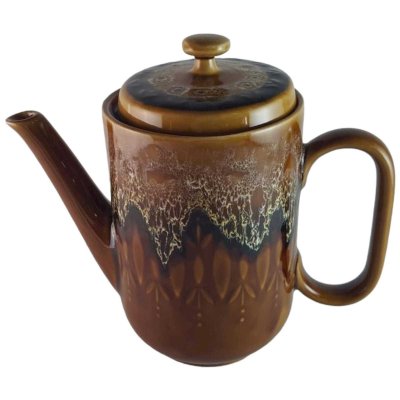 Kaffeekanne Kanne 1,1 L Sarreguemines SDV France Fat Lava braun weiß schwarz gebraucht - gut