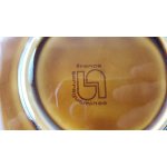 Kaffeetasse mit Untertasse Tasse Sarreguemines SDV France Fat Lava braun weiß schwarz gebraucht - akzeptabel