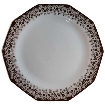 Kuchenteller Dessertteller Frühstücksteller 19,6 cm Arabella Atelier Blumendekor braun Blumen gebraucht - gut