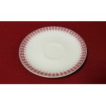 Untertasse für Kaffee Goldrand 15,2 cm Jaeger & Co PMR rotes Blumendekor mit Blumen gebraucht - gut