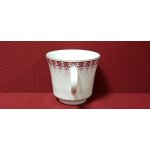 Kaffeetasse Tasse Goldrand Jaeger & Co PMR rotes Blumendekor mit Blumen gebraucht - gut
