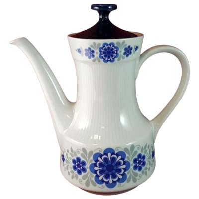 Kaffeekanne Kanne 1,45 L Mitterteich Form 870 Blumendekor blau grau Blumen gebraucht - sehr gut