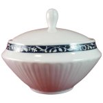 Zuckerdose Schaller Rheinpfalz blaues Band Rillenoptik...