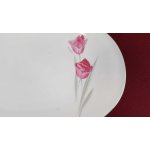 Servierplatte Speiseplatte Fleischplatte Steakplatte Goldrand 33,2x22,5 cm Zeh Scherzer Rote Rose mit gebraucht - gut