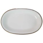 Servierplatte Speiseplatte Fleischplatte Steakplatte Goldrand 32x20,5 cm Eschenbach Alte Formen 010171 Schwarze Ranke gebraucht - gut