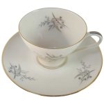 Kaffeetasse mit Untertasse & Edelstein Gräser...