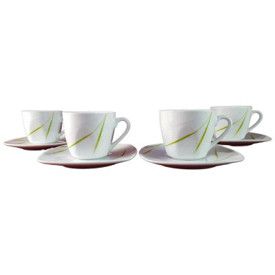 4er Set Untertasse Mokkatasse mit Tasse Espressotasse & Wellco Design Krefeld Aviva gebraucht - gut