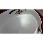 Servierplatte Speiseplatte Fleischplatte Steakplatte 32,2x21,7 cm Mitterteich Form 890 blau grün rot Blumendekor Blumen gebraucht - akzeptabel