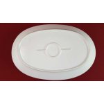 Servierplatte Speiseplatte Fleischplatte Steakplatte 32,2x21,7 cm Mitterteich Form 890 blau grün rot Blumendekor Blumen gebraucht - akzeptabel