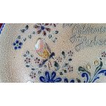 Wandteller D 31 cm Zur Goldenen Hochzeit Vogel Blumendekor Handarbeit Keramik