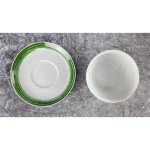 Sauciere mit Teller 2tlg Arzberg Donau Dekor grüne Kreise Grün gebraucht - sehr gut