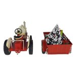 Blechmodell Blechtraktor Modelltraktor Traktor mit Weihnachtsbaum Geschenken Weihnachtsdeko 32 cm Weihnachten