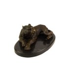 Bronzeskulptur Bronzefigur Leopard Klassischer Art-Deco-Stil