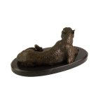 Bronzeskulptur Bronzefigur Leopard Klassischer Art-Deco-Stil