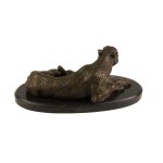 Bronzeskulptur Bronzefigur Leopard Klassischer Art-Deco-Stil