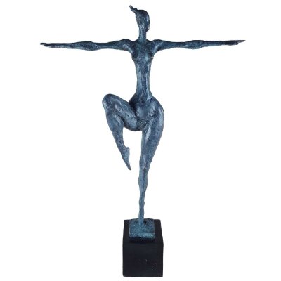 Bronzeskulptur Bronzefigur grün patiniert Patina Frau Abstrakt-Stil