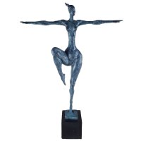 Bronzeskulptur Bronzefigur grün patiniert Patina...