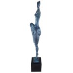 Bronzeskulptur Bronzefigur grün patiniert Patina Frau Abstrakt-Stil