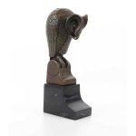 Bronzeskulptur Bronzefigur Eule Uhu Kauz Abstrakt-Stil