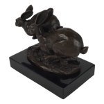 Bronzeskulptur Bronzefigur Hoppelnde Hasen Ostern