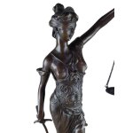 Bronzeskulptur Bronzefigur Justitia Richterin Recht Anwalt Schwert Waage