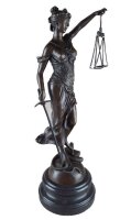 Bronzeskulptur Bronzefigur Justitia Richterin Recht Anwalt Schwert Waage