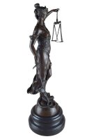 Bronzeskulptur Bronzefigur Justitia Richterin Recht Anwalt Schwert Waage