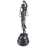 Bronzeskulptur Bronzefigur Justitia Richterin Recht Anwalt Schwert Waage