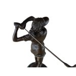 Bronzeskulptur Bronzefigur Sport Frau Golfspielerin Klassisch-Stil
