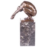 Bronzeskulptur Bronzefigur Sport Mann Schwimmer Art-Deco-Stil