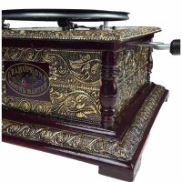Grammophon eckig Messing-Montur