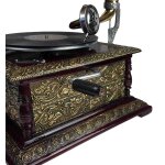 Grammophon eckig Messing-Montur