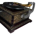 Grammophon eckig Messing-Montur