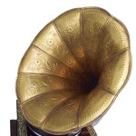 Grammophon eckig Messing-Montur