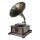Grammophon eckig Messing-Montur